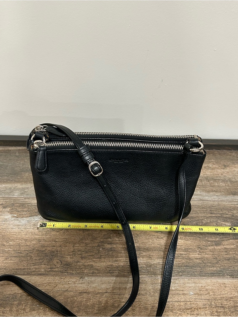 Coach F51682 Lyla Park Black pebble Leather Double Zip Crossbody Purse - Picture 2 of 14